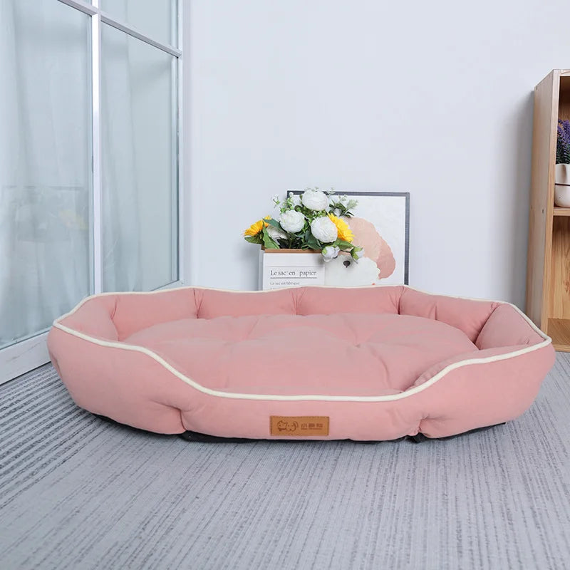 Cozy Corduroy Pet Sofa Bed - Spacious and Warm Sleeping Mat for Dogs and Cats