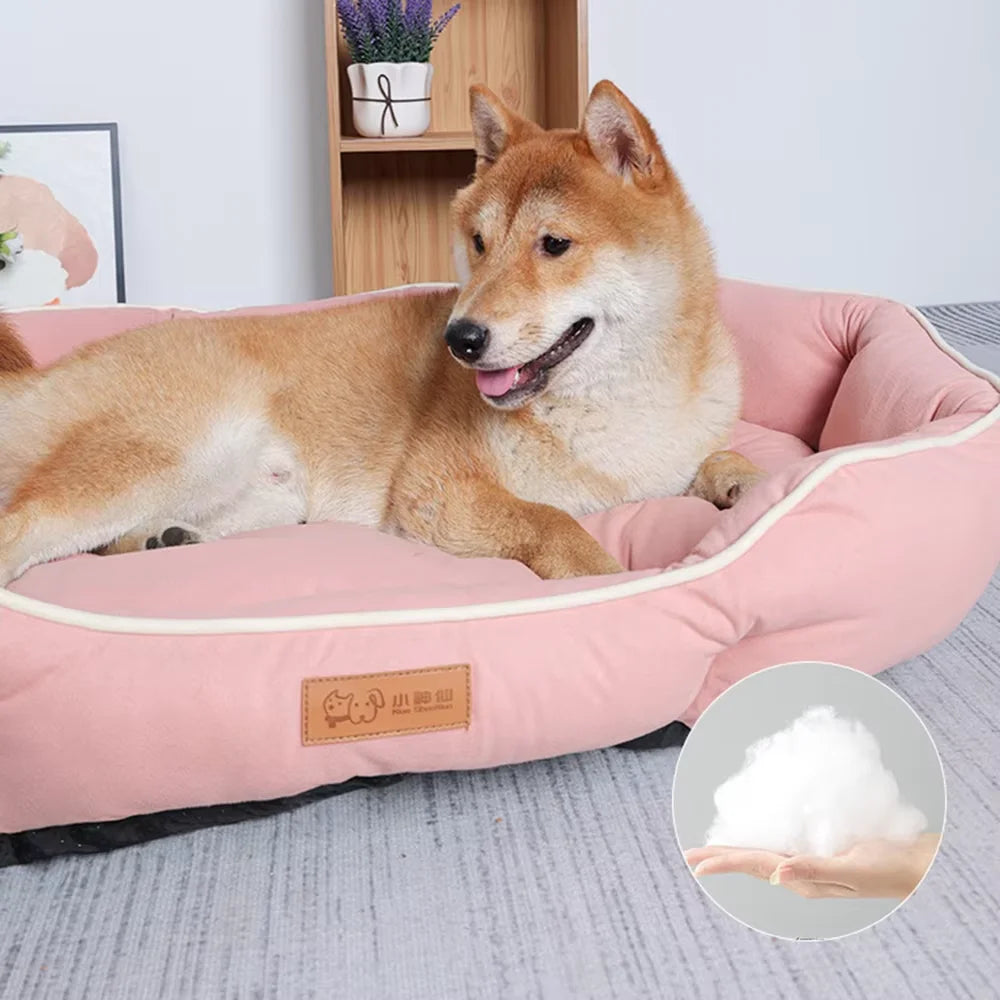 Cozy Corduroy Pet Sofa Bed - Spacious and Warm Sleeping Mat for Dogs and Cats