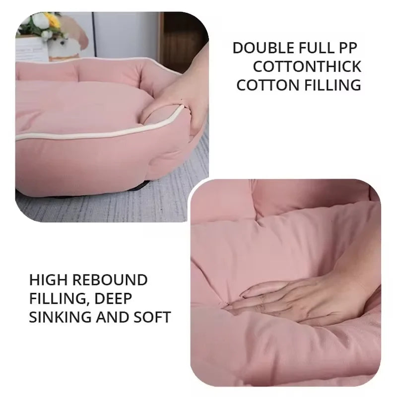 Cozy Corduroy Pet Sofa Bed - Spacious and Warm Sleeping Mat for Dogs and Cats