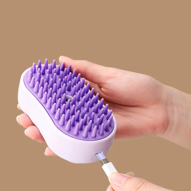 Transform Your Pet's Grooming Routine with the Steamy Brush Electric Spray Cat Hair Brush - A 3-in-1 Multifunctional Tool for Effortless Grooming and Massage!