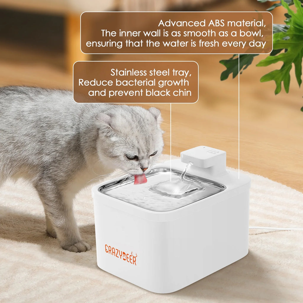 Elevate Your Pet's Hydration with the 4L Wireless Cat Water Fountain - Automatic Stainless Steel Dispenser for Happy, Healthy Cats