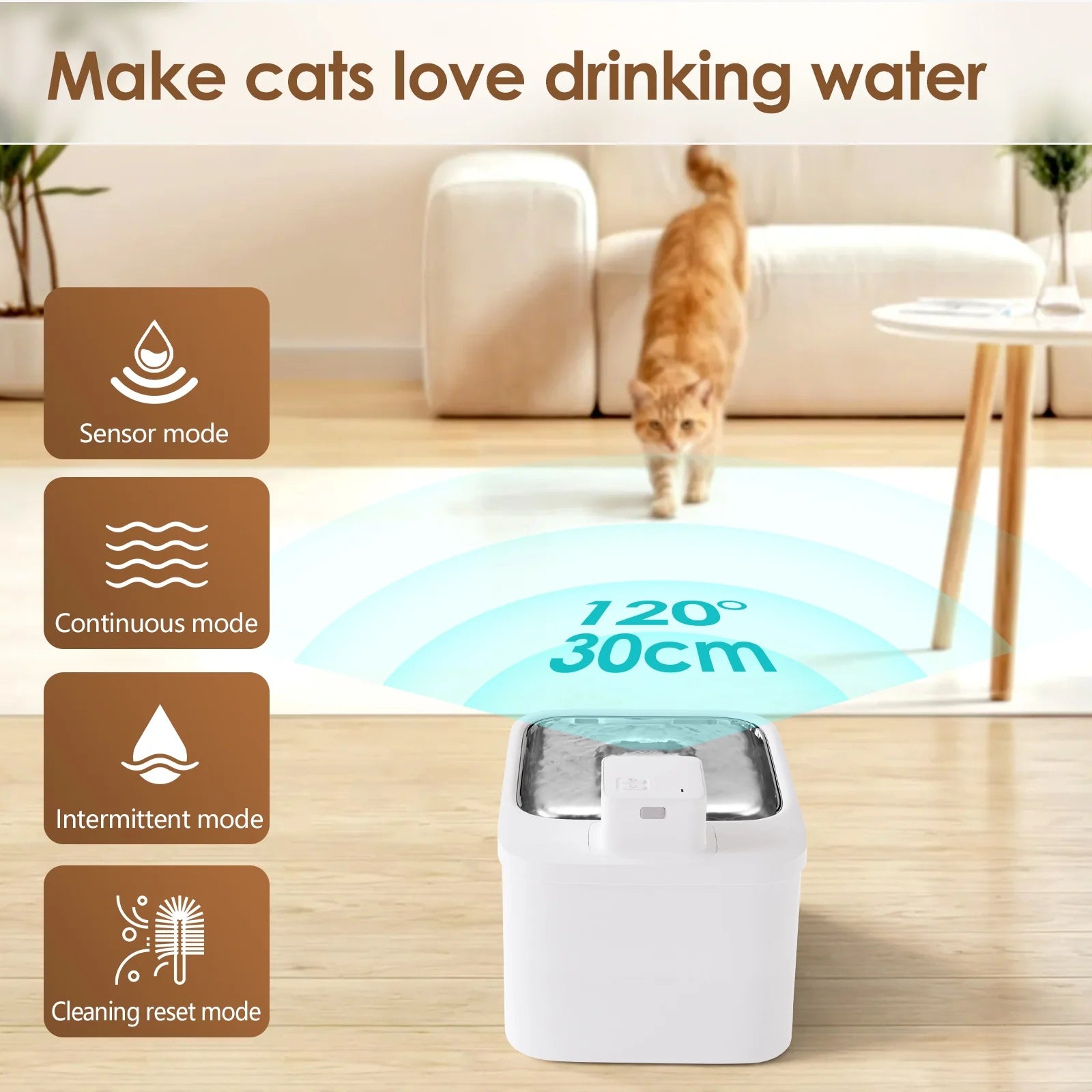 Elevate Your Pet's Hydration with the 4L Wireless Cat Water Fountain - Automatic Stainless Steel Dispenser for Happy, Healthy Cats