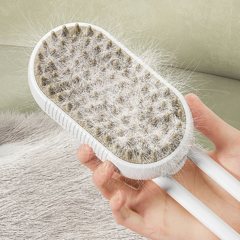 Transform Your Pet's Grooming Routine with the Steamy Brush Electric Spray Cat Hair Brush - A 3-in-1 Multifunctional Tool for Effortless Grooming and Massage!