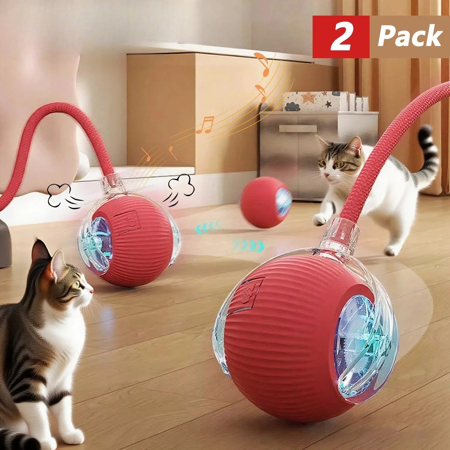 Engaging Automatic Rolling Cat Ball Toy with Faux Tail - Rechargeable Electric Interactive Toy for Cats and Small Dogs