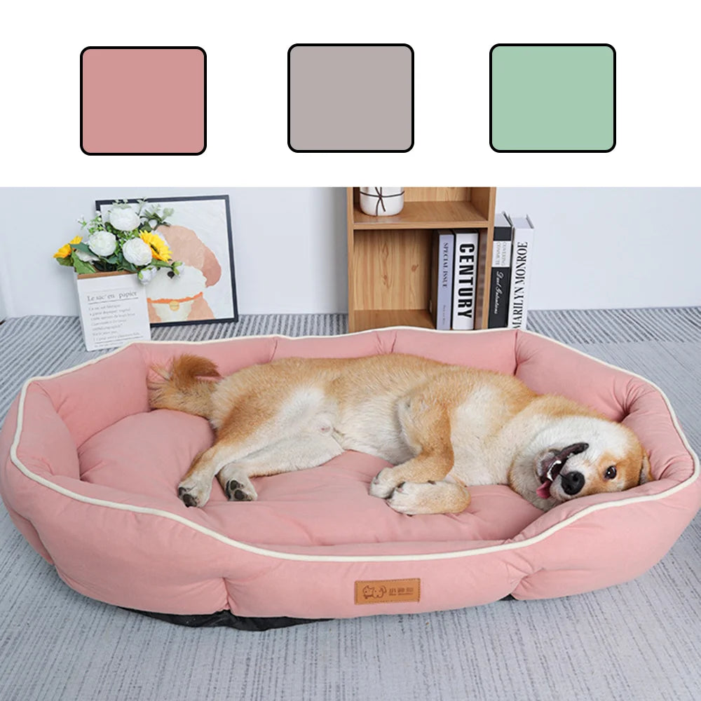 Cozy Corduroy Pet Sofa Bed - Spacious and Warm Sleeping Mat for Dogs and Cats