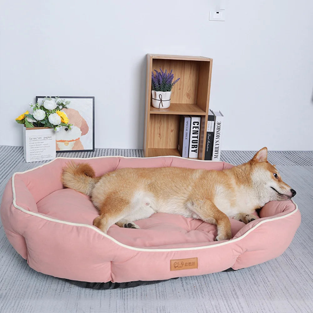 Cozy Corduroy Pet Sofa Bed - Spacious and Warm Sleeping Mat for Dogs and Cats